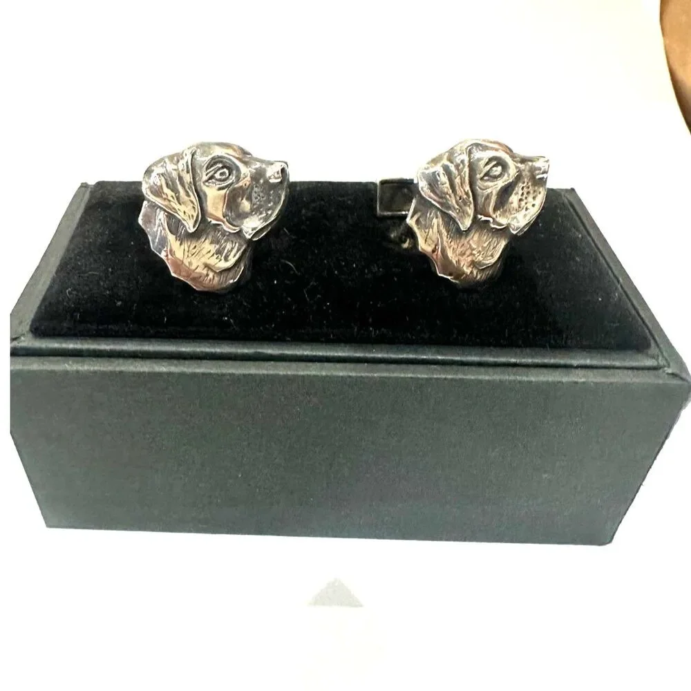 Labrador Retriever Head Sterling Silver Cufflinks